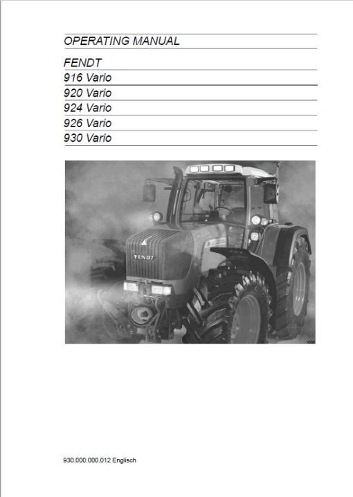 Fendt 916, 920, 924, 926 Favorit Vario COM II Tractors Workshop Repair Manual - Image 5