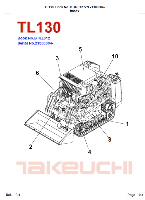 Takeuchi TL130 Loader Service Manual - Image 2