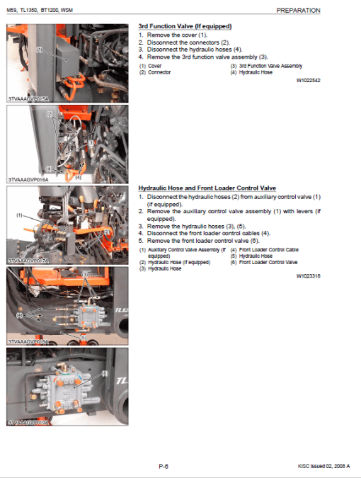 Kubota M59, TL1350, BT1200 Tractor Workshop Manual - Image 2