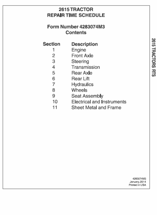 Massey Ferguson 2605, 2615 Tractor Service Manual - Image 2