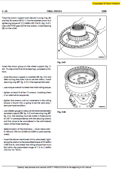 New Holland D350 Bulldozer Dozer Service Manual - Image 2