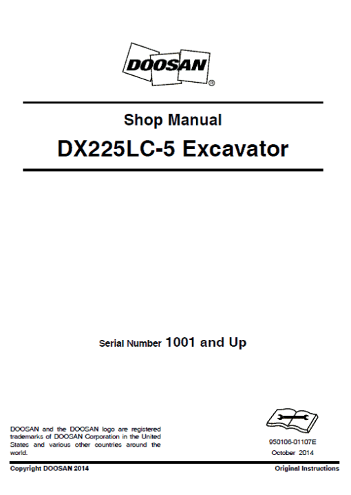 Doosan DX225LC-3 and DX255LC-5 Excavator Service Manual - Image 2