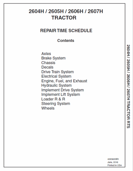 Massey Ferguson 2604H, 2605H, 2606H, 2607H Tractor Service Manual - Image 2