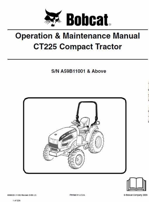 Bobcat CT225, CT230 and CT235 Compact Tractor Service Manual - Image 6