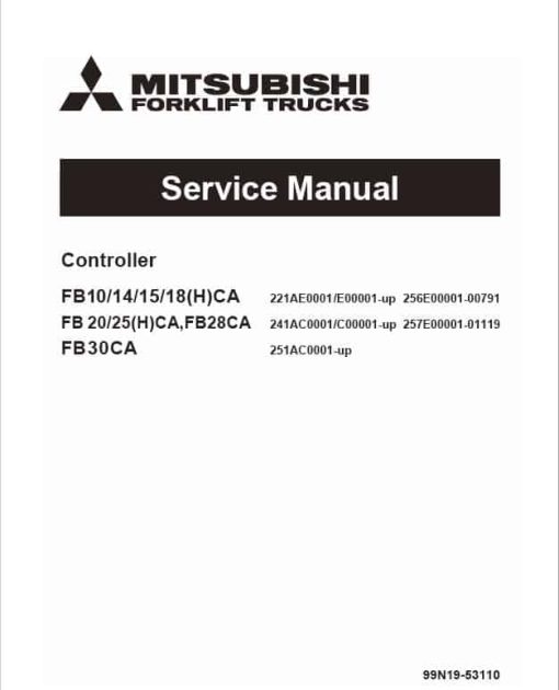 Mitsubishi FB10CA, FB10HCA, FB14CA, FB14HCA Forklift Service Manual - Image 2