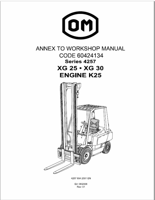 OM Pimespo XG25 and XG30 Forklift Repair Workshop Manual - Image 2