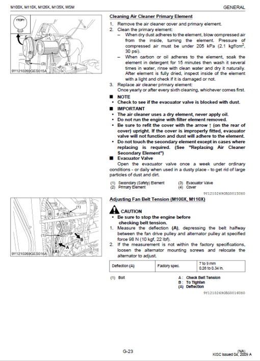 Kubota M100X, M110X, M126X, M135X Tractor Workshop Manual - Image 2