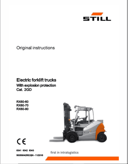 Still Electric Forklift Truck RX60: RX60: RX60-60, RX60-70, RX60-80 Repair Manual - Image 3