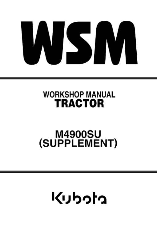 Kubota M4900, M5700 Tractor Workshop Service Manual - Image 3