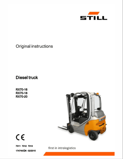 Still Electric Forklift Truck RX70: RX70-16, RX70-18, RX70-20 Repair Manual - Image 4