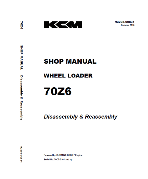 Kawasaki 70Z-6 Wheel Loader Service Manual - Image 5