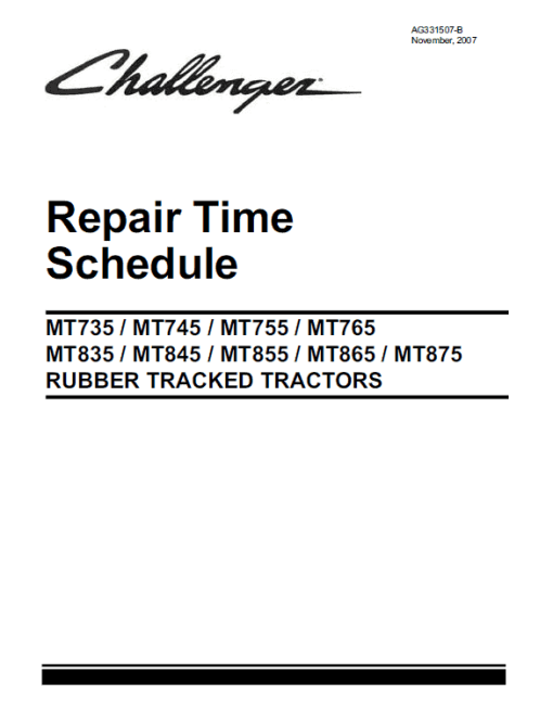 Challenger MT735, MT745, MT755, MT765 Tractor Service Manual - Image 2