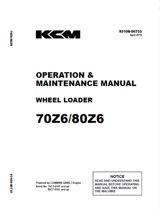 Kawasaki 80Z-6 Wheel Loader Service Manual - Image 5