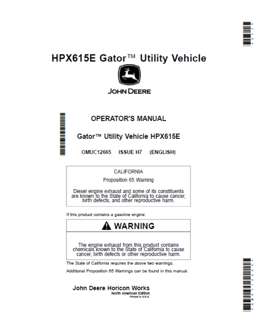 John Deere HPX615E Gator Utility Vehicles Repair Technical Manual (S.N 010001 - 040000) - Image 2