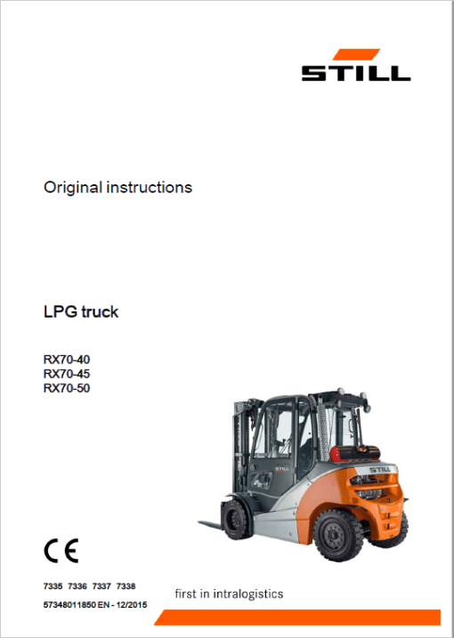 Still Electric Forklift Truck RX70: RX70-40, RX70-45, RX70-50 Repair Manual - Image 2