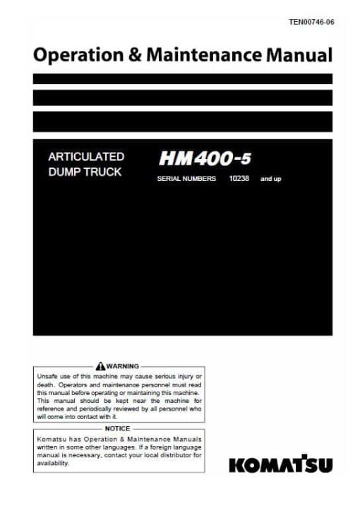 Komatsu HM400-5 Dump Truck Service Manual - Image 2