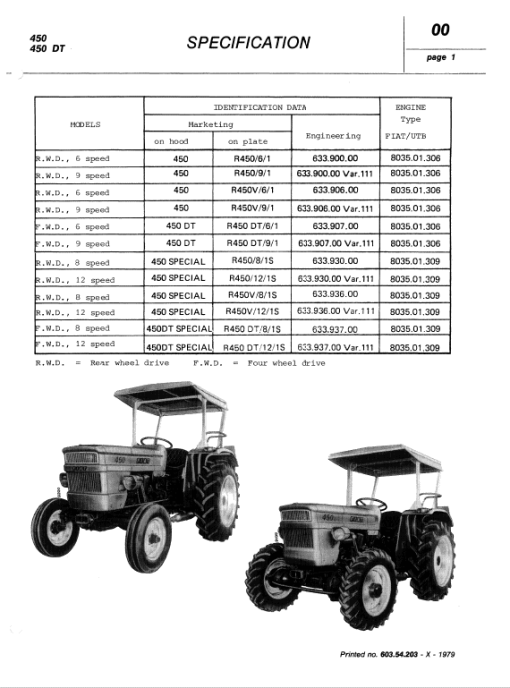 Fiat 450, 450DT Tractor Workshop Service Manual - Image 2