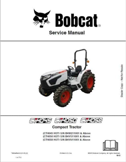 Bobcat CT4045, CT4050, CT4055 Compact Tractor Service Repair Manual - Image 2