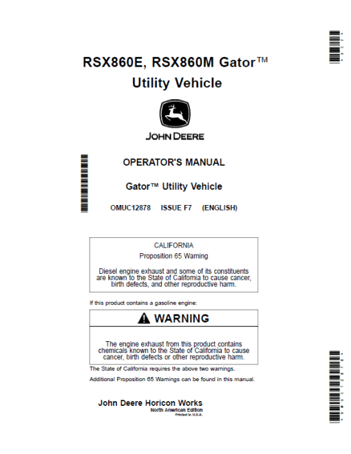 John Deere RSX860E, RSX860M Gator Recreational Vehicles Repair Manual (S.N after 010001-) - Image 2