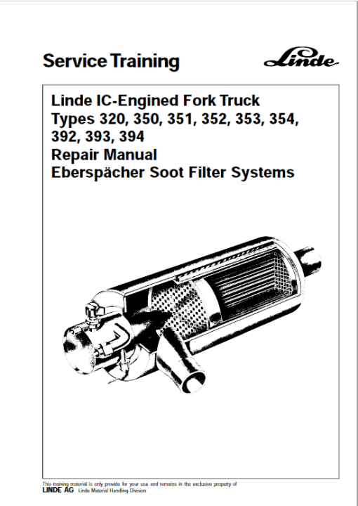 Linde H100, H120, H136, H150, H160 Forklift 354 Series Repair Service Manual - Image 4