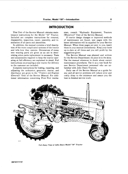 John Deere 50, 520, 530 (50 Series) Tractors Technical Manual - Image 2