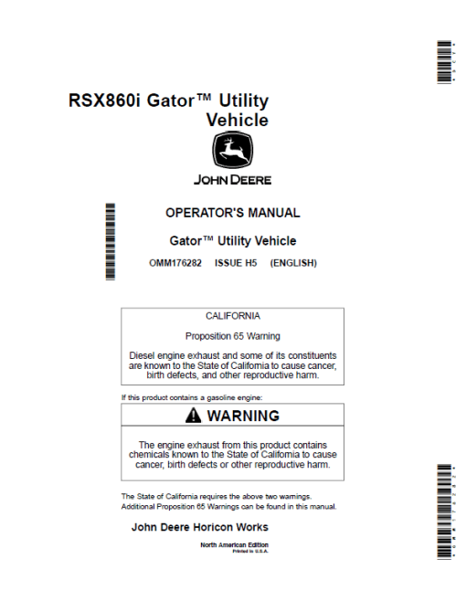 John Deere RSX860i Gator Recreational Vehicle Repair Manual (S.N after 010001-) - Image 2