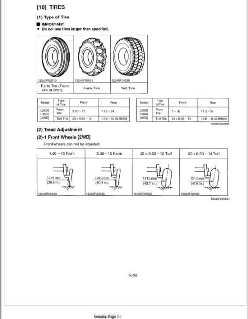 Kubota L2600, L3000 Tractor Workshop Repair Manual - Image 2