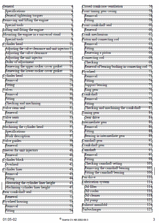 Scania DC16, DI16 16-litre Engine Workshop Service Manual - Image 3