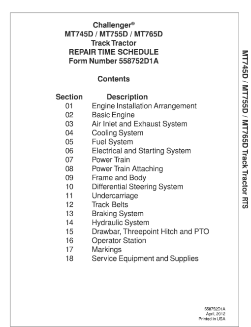 Challenger MT745D, MT755D, MT765D Tractor Service Manual - Image 2