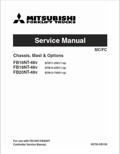 Mitsubishi FB16NT, FB18NT, FB20NT Forklift Lift Truck Service Manual - Image 2