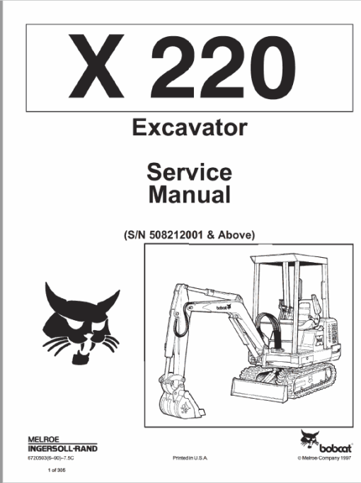 Bobcat X220 Excavator Service Manual - Image 5