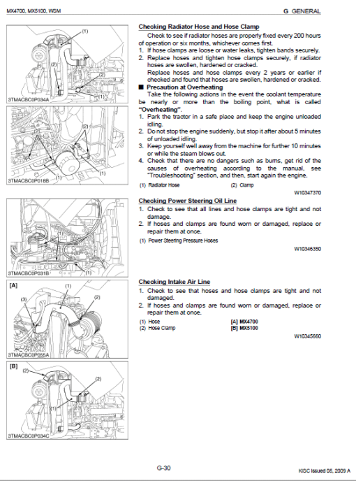 Kubota MX4700, MX5100 Tractor Workshop Service Manual - Image 2