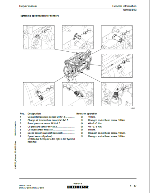 Liebherr D934 A7 SCR, D936 A7 SCR, D946 A7 SCR Engine Service Manual - Image 2