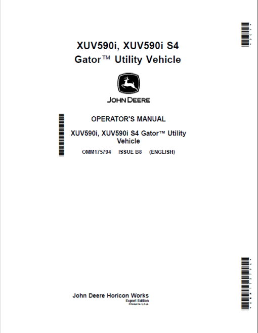 John Deere XUV590i, XUV590i S4 Gator Utility Vehicles Repair Technical Manual - Image 2