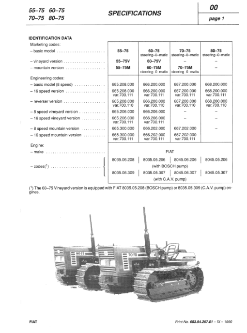 Fiat 55-75, 60-75, 70-75, 80-75 Tractor Service Manual - Image 2