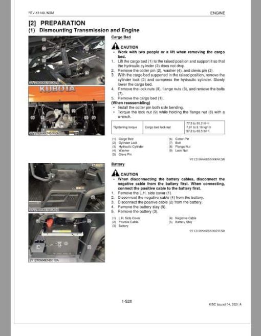 Kubota RTV-X1140 Utility Vehicle Workshop Service Repair Manual - Image 2