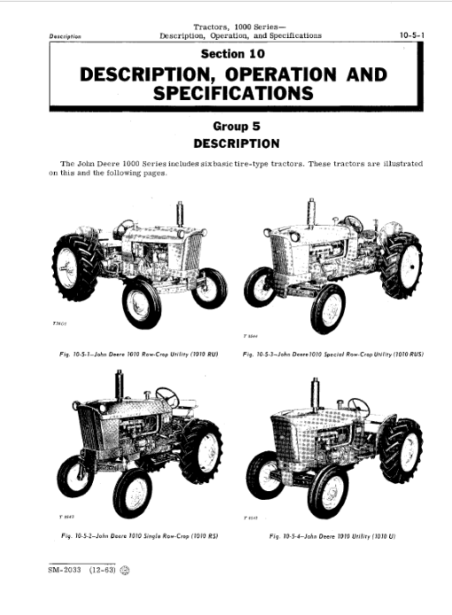 John Deere 1010 RS, 1010 RU, 1010 RUS, 1010 O, 1010 U, 1010 R Tractors Technical Manual - Image 2