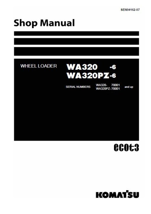 Komatsu WA320-6, WA320PZ-6 Wheel Loader Service Manual - Image 2