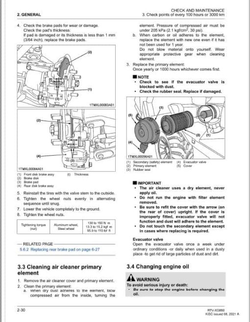 Kubota RTV-XG850 Utility Vehicle Workshop Service Repair Manual - Image 2