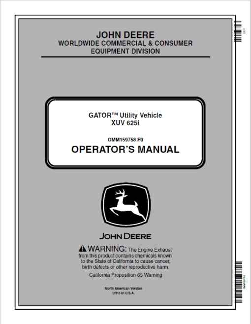 John Deere XUV625i Gator Utility Vehicle Repair Technical Manual - Image 2