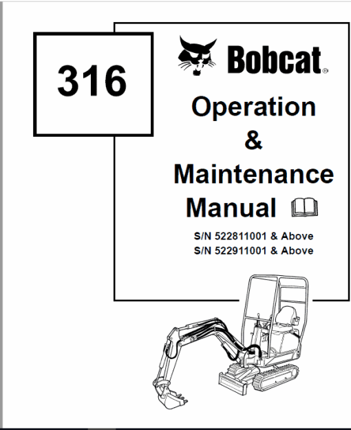 Bobcat 316 Excavator Service Manual - Image 4