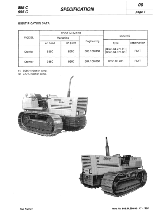 Fiat 85-55, 95-55, 855C, 955C Tractor Service Manual - Image 2