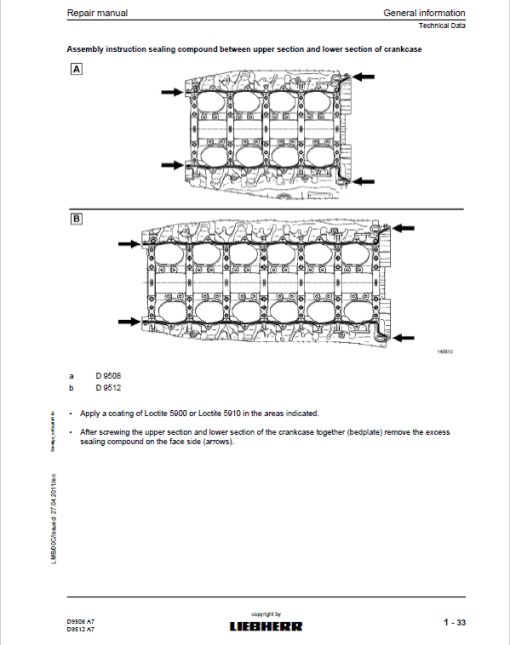 Liebherr D9508 A7, D9512 A7 Engine Service Manual - Image 2