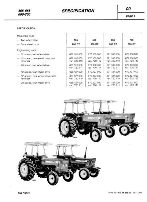 Fiat 466, 566, 666, 766 Tractor Workshop Service Manual - Image 2