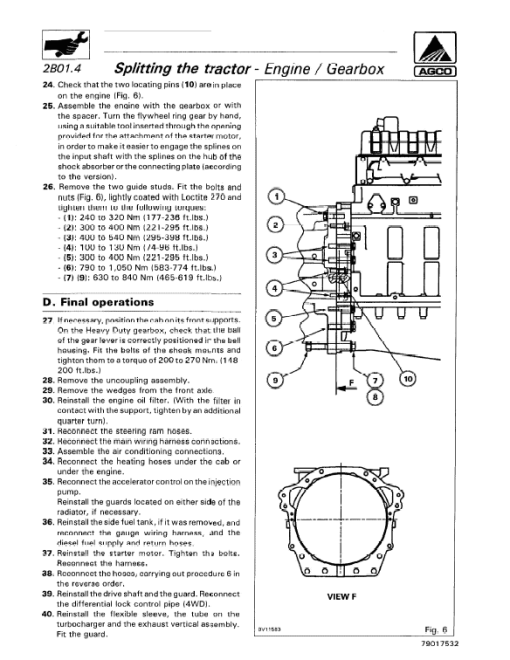 AGCO Allis 9735, 9745 Tractors Service Manual - Image 2