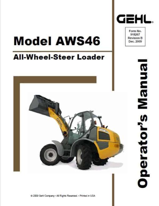 Gehl AWS36, AWS46 Wheel Steer Loader Repair Service Manual - Image 2