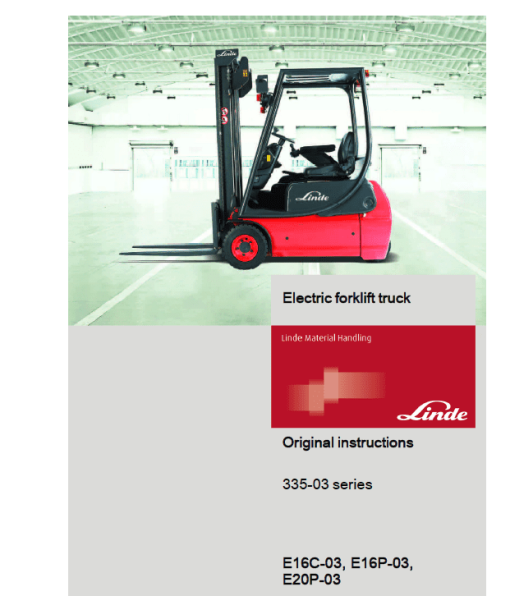 Linde Type 335-02 E-Series Electric Forklift Truck: E14, E16C, E18P, E20P Workshop Service Manual - Image 2