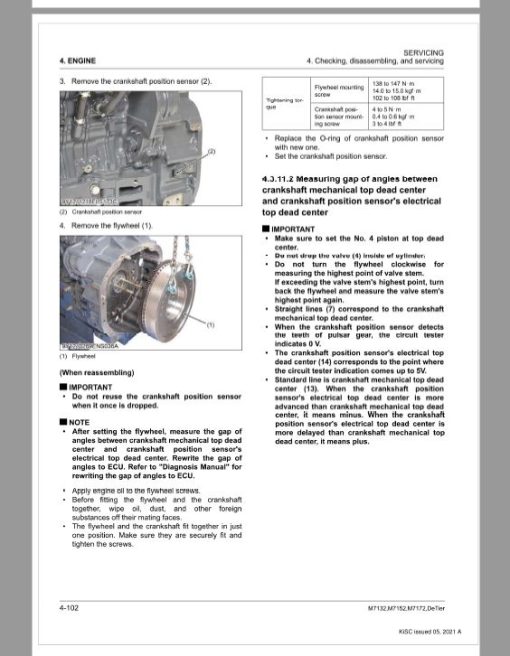 Kubota M7132, M7152, M7172 Tractor Workshop Service Repair Manual - Image 2