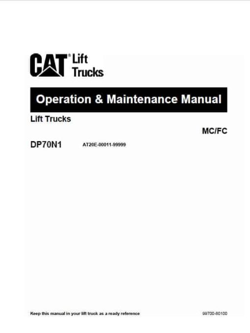 CAT DP70N1 Forklift Lift Truck Service Manual - Image 2