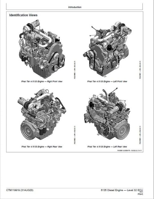 John Deere 6135 Diesel Engine Level 32 ECU Service Repair Manual (CTM119919) - Image 2